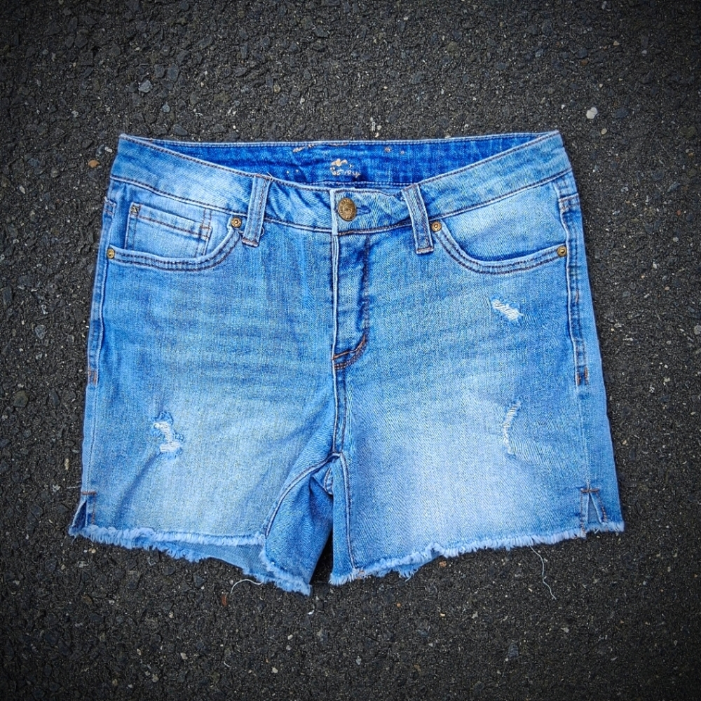 Distressed Denim Shorts